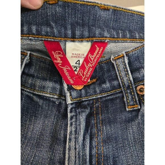 Lucky Brand Bootcut Jeans Sz 4 Med. Wash Denim Flap Button Pockets Vintage Style - Picture 5 of 10